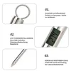 Collage showing features of a digital meat thermometer. Produktbild-Vorschau