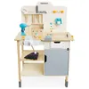 A wooden children's workbench with various tools and accessories. Produktbild-Vorschau