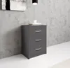 Nachttisch Graphit Schlichter Nachtschrank mit 3 Schubladen Produktbild-Vorschau 5