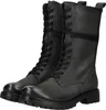A pair of dark gray leather lace-up boots. Podgląd zdjęcia produktu