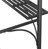 A close-up view of the black metal frame of a grill pavilion, showing the slatted shelves and support structure. Náhľad obrázku produktu