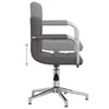 A side view of a dark gray fabric office chair with a silver base and armrests, shown against a white background. Produktbild-Vorschau