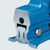 A close-up, cross-section view of a blue metal vise, highlighting its internal mechanism and construction. Podgląd zdjęcia produktu