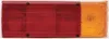A rectangular automotive tail light with red and orange sections, mounted on a white background. Produktbild-Vorschau