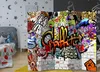 Street art jednostranný paraván 225x172 cm 5dílný červený Náhled obrázku produktu 2