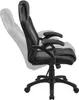 A black office chair viewed from the side, with a lighter grey outline of the chair showing its range of motion. Náhled obrázku produktu