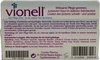 The back of a Vionell Intim-Pflege-Salbe product box, showing ingredients, usage instructions, and manufacturer information. Podgląd zdjęcia produktu