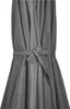 A close-up view of a gray umbrella fabric with a tie. Produktbild-Vorschau