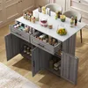 Sweiko 129x46(71)x91,5cm Esstischwagen /Anrichte mit Produktbild-Vorschau 1