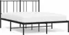A black metal bed frame with a white mattress on a white background. Náhľad obrázku produktu
