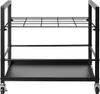 A black metal storage rack with wheels. Anteprima dell’immagine prodotto