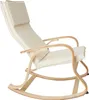 A beige rocking chair with a wooden frame on a white background. Náhled obrázku produktu