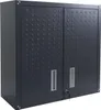 A dark gray metal cabinet with two doors and a lock. Voir les images du produit