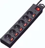 A black power strip with six outlets and individual switches, shown against a white background. Produktbild-Vorschau