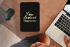 MuchoWow® Mauspad Mousepad Zitate - Glücklich - Gold - Produktbild-Vorschau 3