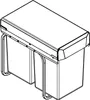 A black and white illustration of a dual-compartment waste bin system with a lid. Anteprima dell’immagine prodotto
