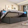 Stauraumbett mit LED-Beleuchtung, Lattenrost, Stauraum, Produktbild-Vorschau 6