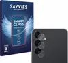A product package for screen protectors is shown next to a smartphone with camera lens protectors applied. Produktbild-Vorschau