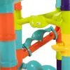 A close-up view of a colorful plastic marble run toy with various tubes and connectors. Podgląd zdjęcia produktu