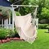 (Bílá) Houpací síť se střapci, relaxační závěsné křeslo, Náhled obrázku produktu 7