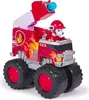 A toy fire truck with a dog figure driving it, shown from a 3/4 front angle against a white background. Produktbild-Vorschau