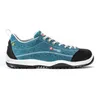 A side view of a blue safety shoe against a white background. Produktbild-Vorschau
