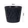 A dark grey, textured plant pot with dimensions indicated by lines and text. Podgląd zdjęcia produktu