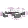 14-tlg. Garten-Sofagarnitur mit Kissen Schwarz Poly Rattan Produktbild-Vorschau 12