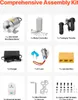 A collage of various components for an electric bike assembly kit, presented in a grid layout with labels. Voir les images du produit