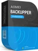 A 3D render of a software box for AOMEI Backupper Professional Edition. Produktbild-Vorschau