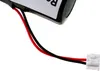 A close-up view of a battery pack with red and black wires connected to a white connector. Produktbild-Vorschau