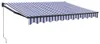 vidaXL Tenda retrattile blu e bianca 3,5x2,5 m Tessuto e Anteprima dell’immagine prodotto 1