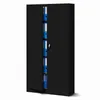 A black metal cabinet with its doors open, revealing several blue binders on shelves. Anteprima dell’immagine prodotto