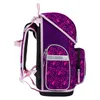Side view of a purple and pink patterned backpack. Produktbild-Vorschau