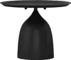 A black side table with a round top and a bulbous base. Podgląd zdjęcia produktu