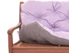 A close-up of a purple and gray cushion on a wooden bench. Anteprima dell’immagine prodotto