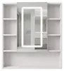 Armoire De Toilette Avec Miroir Rea Luna 70X80 Led Blanc Voir les images du produit 1