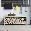 vidaXL Porta legna con ripiano in legno Bianco Anteprima dell’immagine prodotto 3