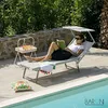 Zonnebed met aluminium frame en zonbescherming, inklapbare Productafbeelding-voorbeeld 2