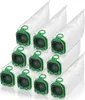 A stack of vacuum cleaner bags with green connectors. Produktbild-Vorschau