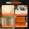 A collage of four images showcasing different applications of a woodworking tool, with text overlays describing each application. Náhľad obrázku produktu