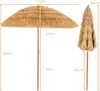 COSTWAY 200cm Sonnenschirm Reisstroh Strandschirm neigbar Produktbild-Vorschau 2