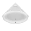 A top-down view of a white corner bathtub on a white background. Produktbild-Vorschau