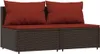 3-tlg. Garten-Lounge-Set mit Kissen Braun Poly Rattan Produktbild-Vorschau 3