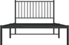 A product shot of a black metal bed frame with a headboard. Podgląd zdjęcia produktu