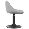 A side view of a light gray velvet dining chair with a black adjustable base. Produktbild-Vorschau