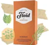 A product box for Floid The Genuine Aftershave, with decorative elements like leaves and torn paper. Voir les images du produit