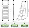 Alu Trittleiter 4-stufig silber klappbar mit Handlauf 150 Produktbild-Vorschau 4