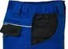 A close-up view of the waistband and pocket area of blue work shorts. Produktbild-Vorschau