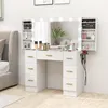 HOMCOM Toeletta con luci a LED e specchio, 7 cassetti, Anteprima dell’immagine prodotto 2